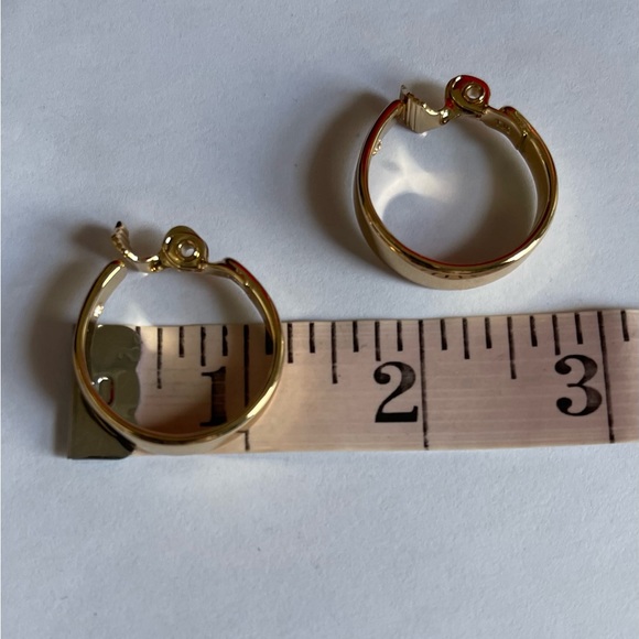 TJG Gold Toned Clip On Hoop Earrings - Picture 8 of 9